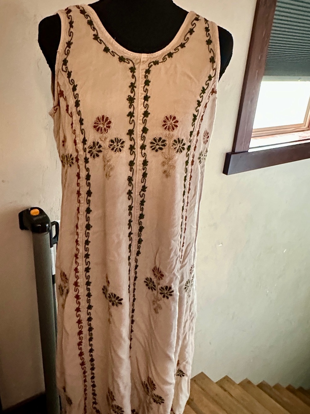 Shoreline Cream Sleeveless Embroidered Maxi Dress